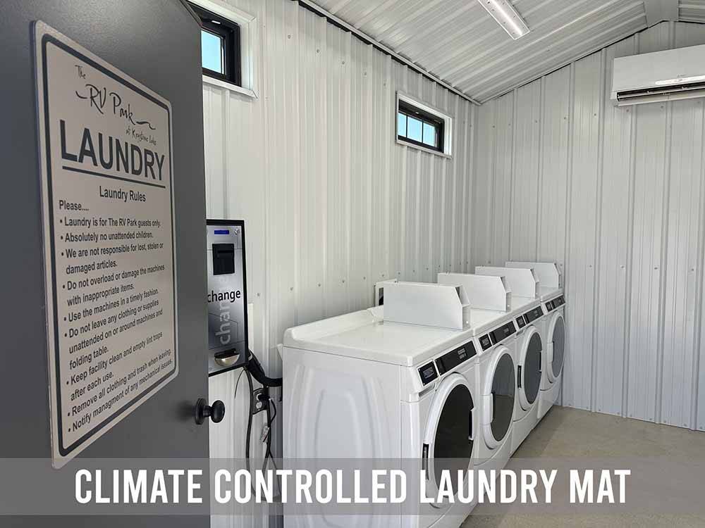 The climate controlled laundry room at THE RV PARK AT KEYSTONE LAKE