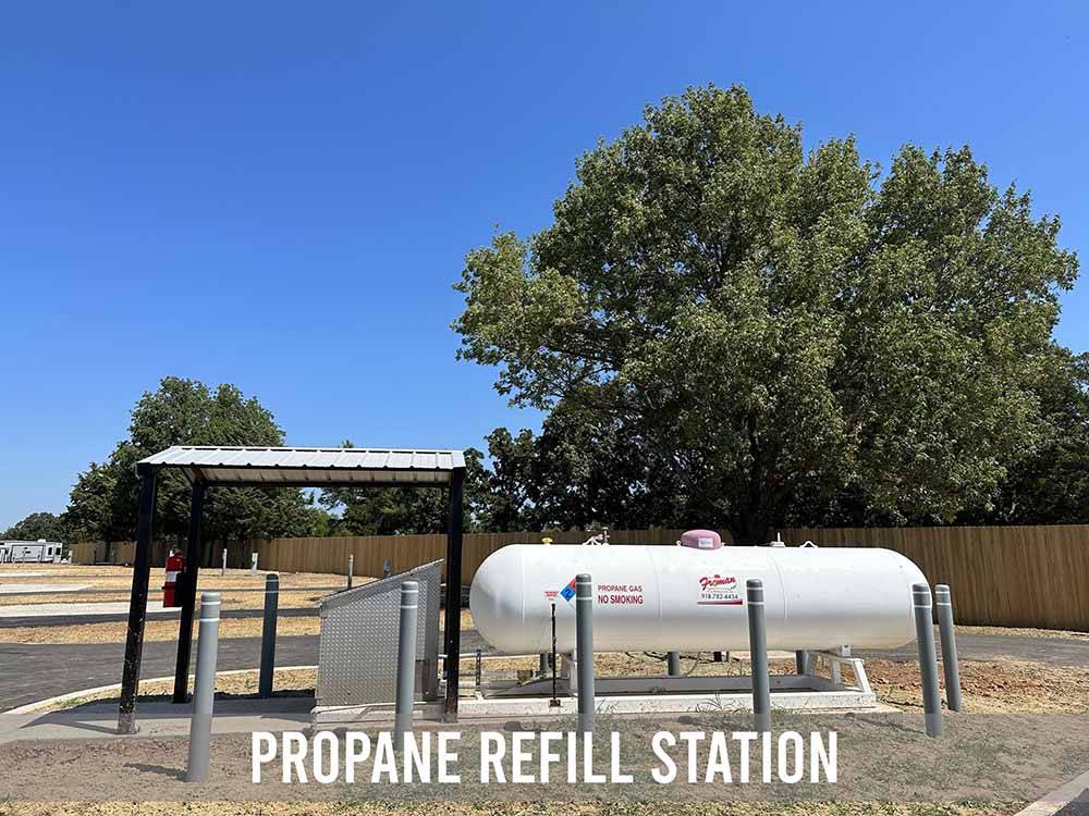 The propane refill station at THE RV PARK AT KEYSTONE LAKE