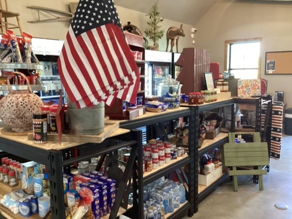 Items for sale in the store at The RV Park At Keystone Lake