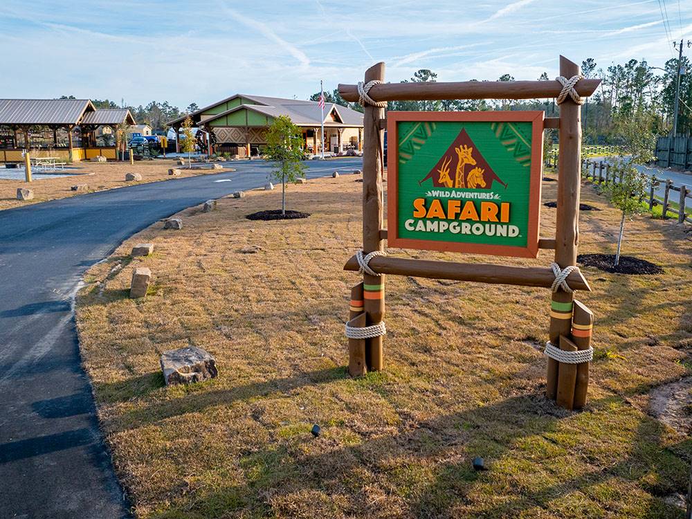 The sign at the park entrance