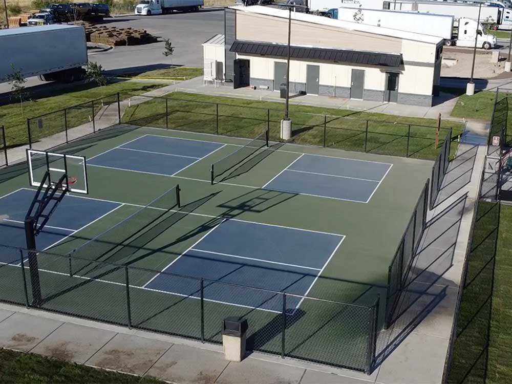 Aerial view of the four pickleball courts at LOVE'S RV STOP - 686