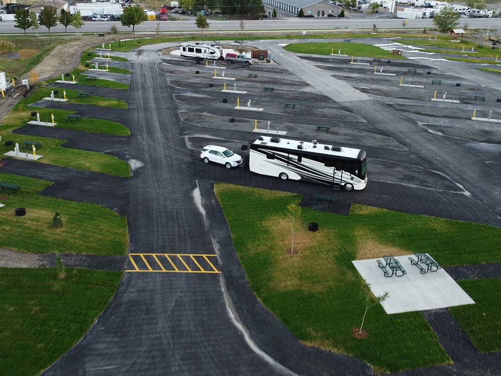 Aerial view of the paved sites at LOVE'S RV STOP - 686