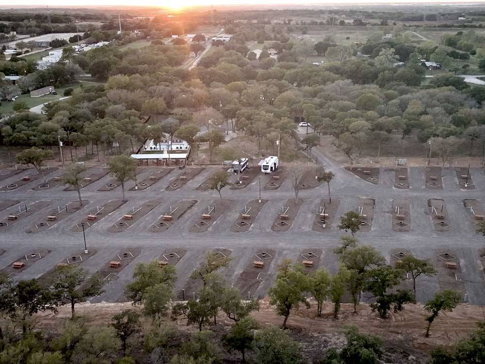 Aerial view of the RV sites at STARRY NIGHT RV RESORT