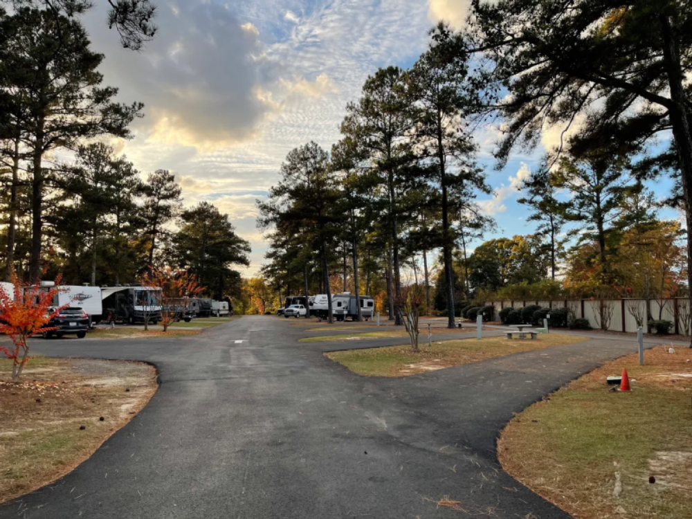 Asphalt road through park at Interstate RV Park