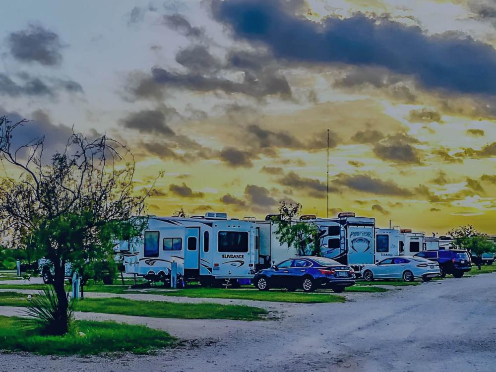 Trailer's parked at site West Texas Friendly RV Park