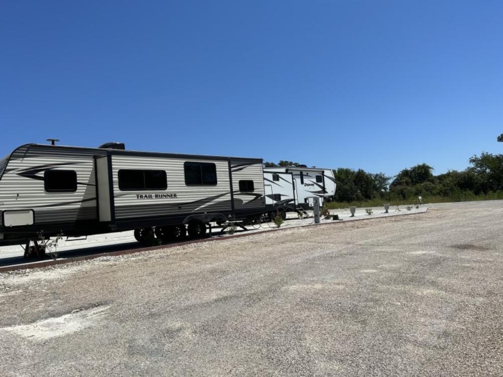 Trailers in sites at Shady Acres RV Park