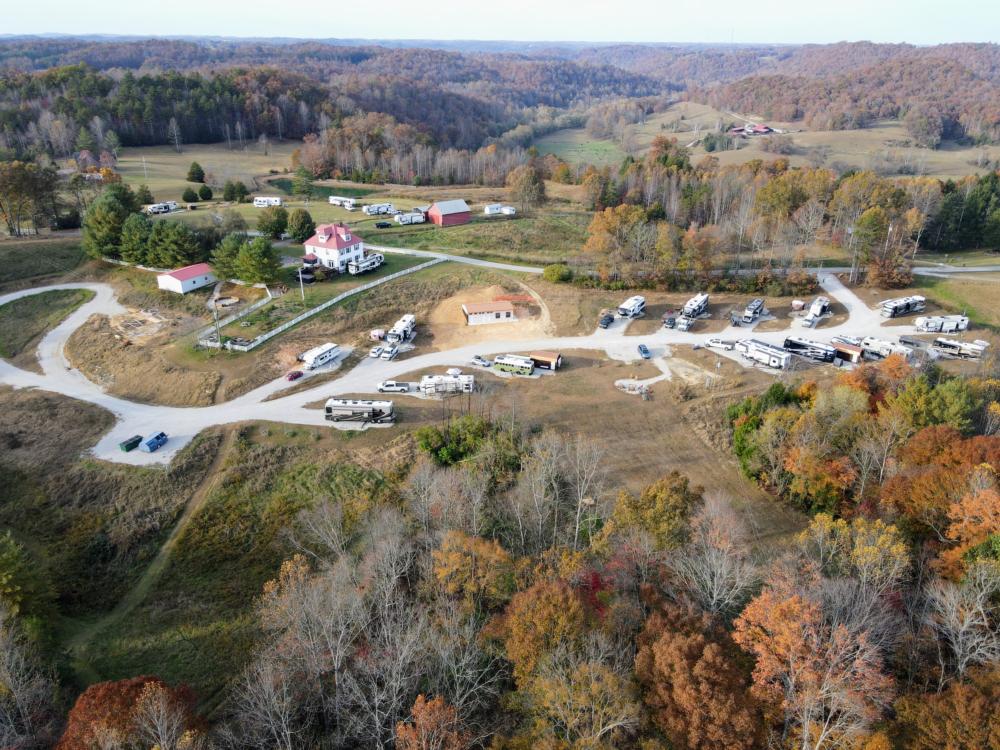 Aerial View of Campground at Firefly Hills