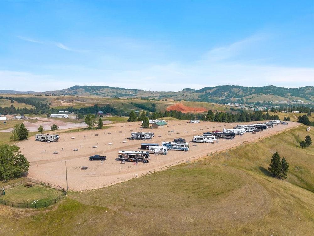 Aerial view of the RV park at BLACK HILLS VISTA RV PARK