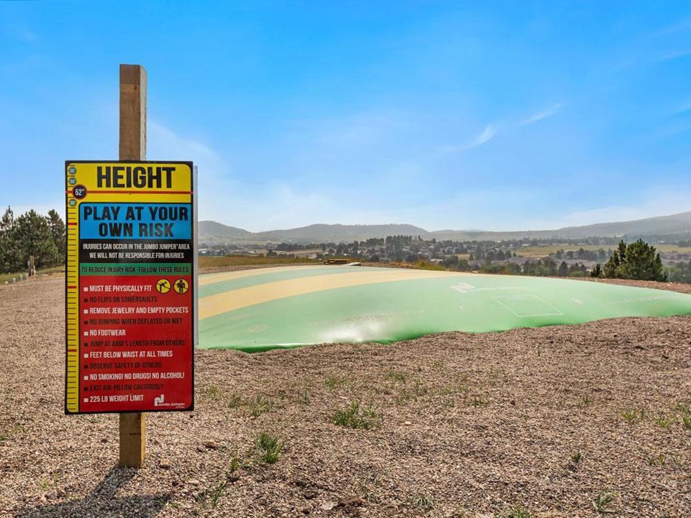 A sign displaying the park rules at BLACK HILLS VISTA RV PARK