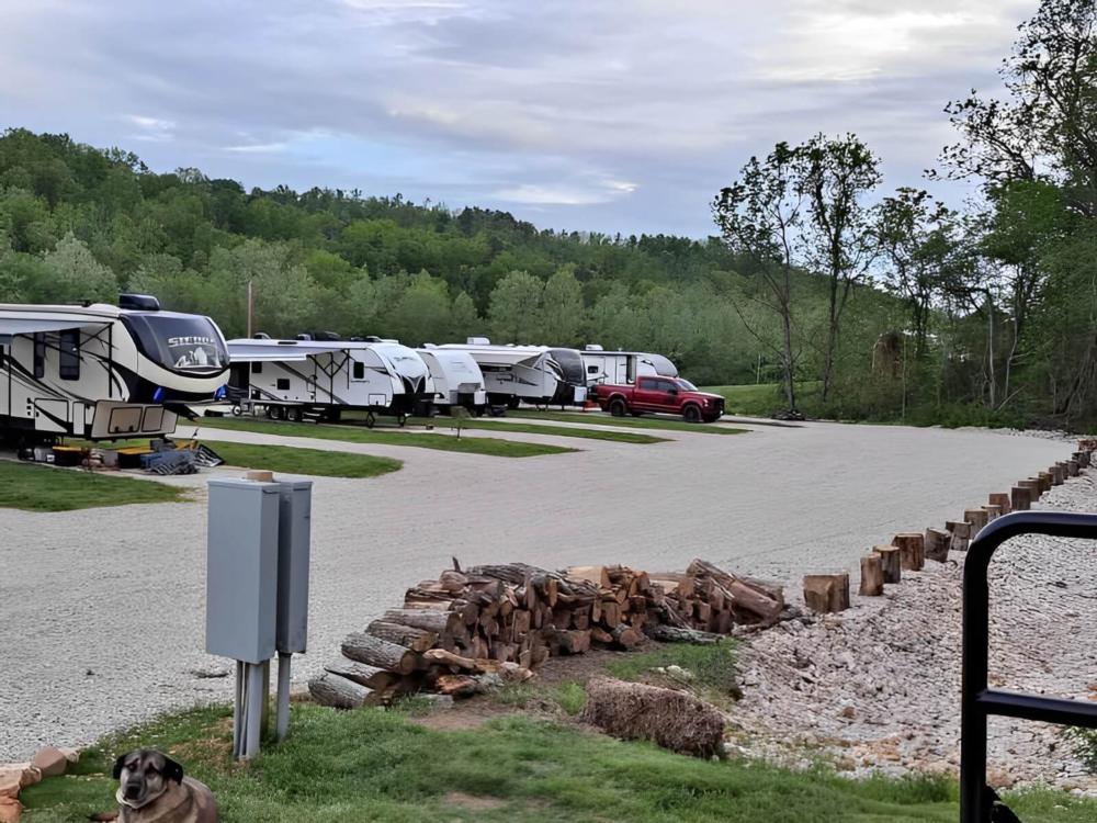 Parked trailers at site Little Sinkin Creek RV Resort & UTV Campground