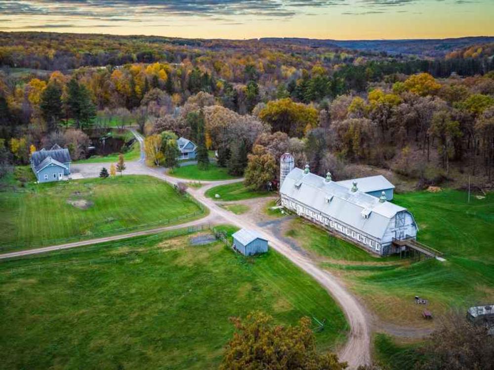 Aerial View of farm property at Big Rock Creek