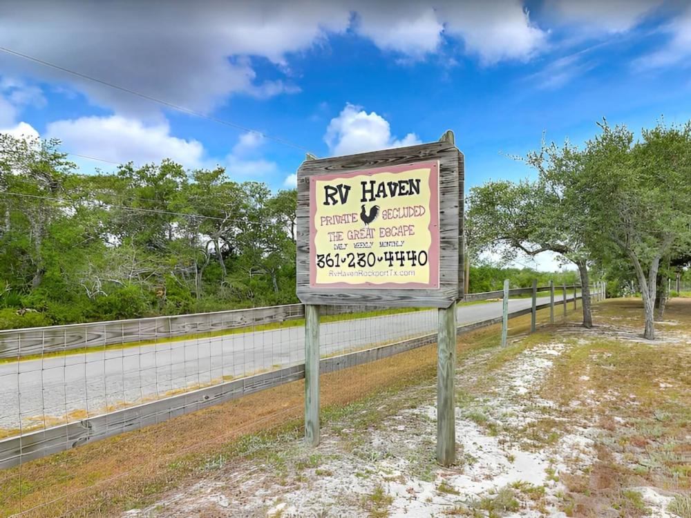 Welcome sign at site RV Haven