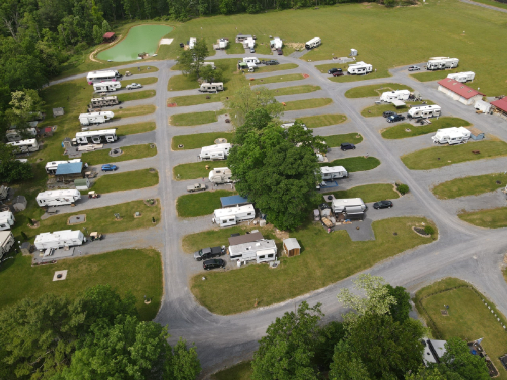 Aerial view of park at Wildwood RV Resort