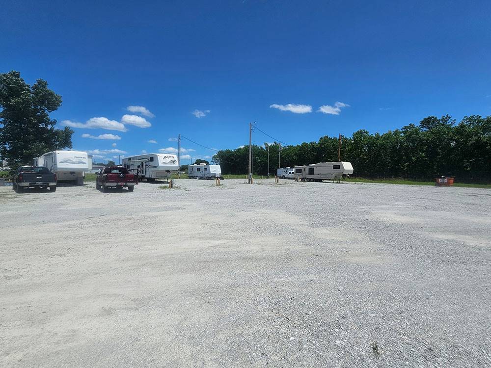 Variety of travel trailers at sites