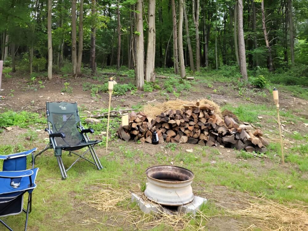 Fire pit at site Tamarack Campgrounds
