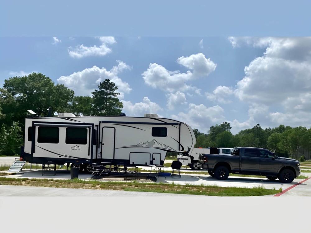 Trailer parked at site Alford RV Park
