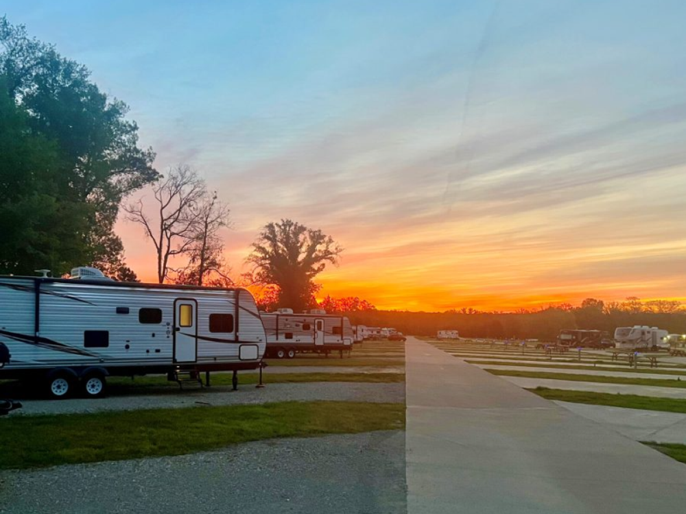 Sites during sunset at Stillwater RV Resort