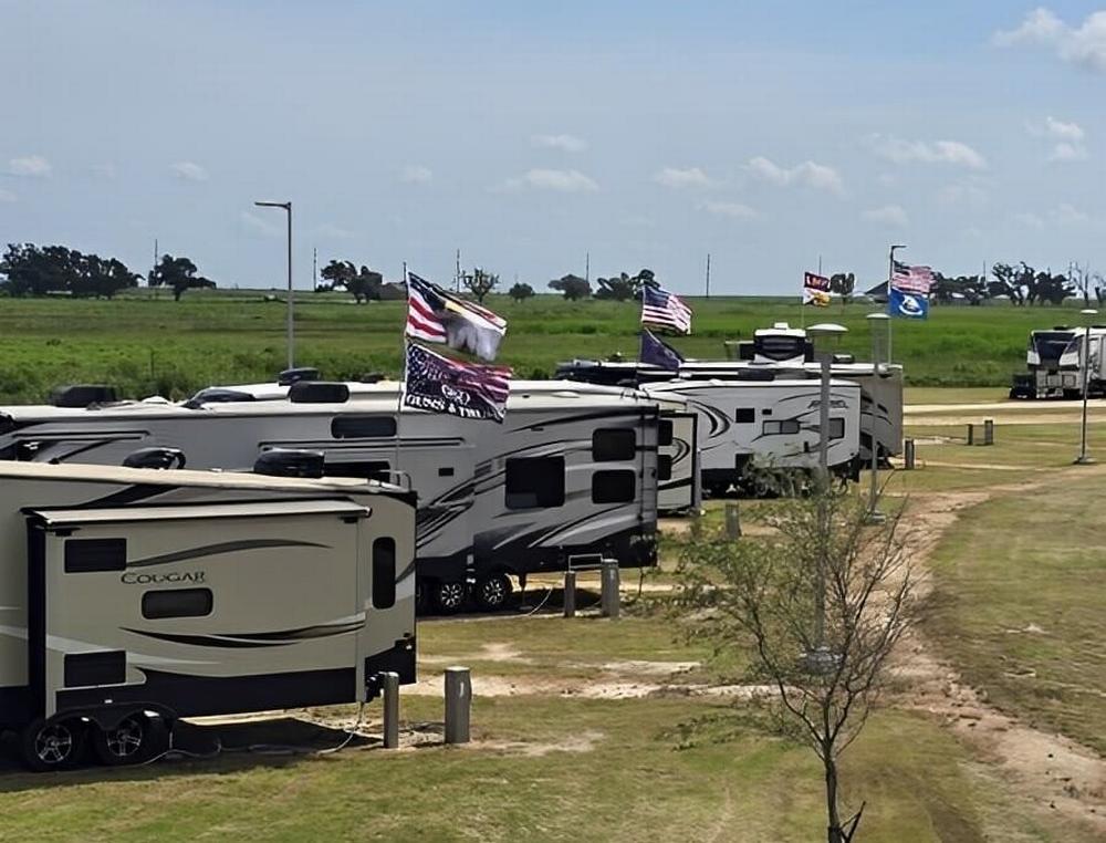 RVs parked in sites