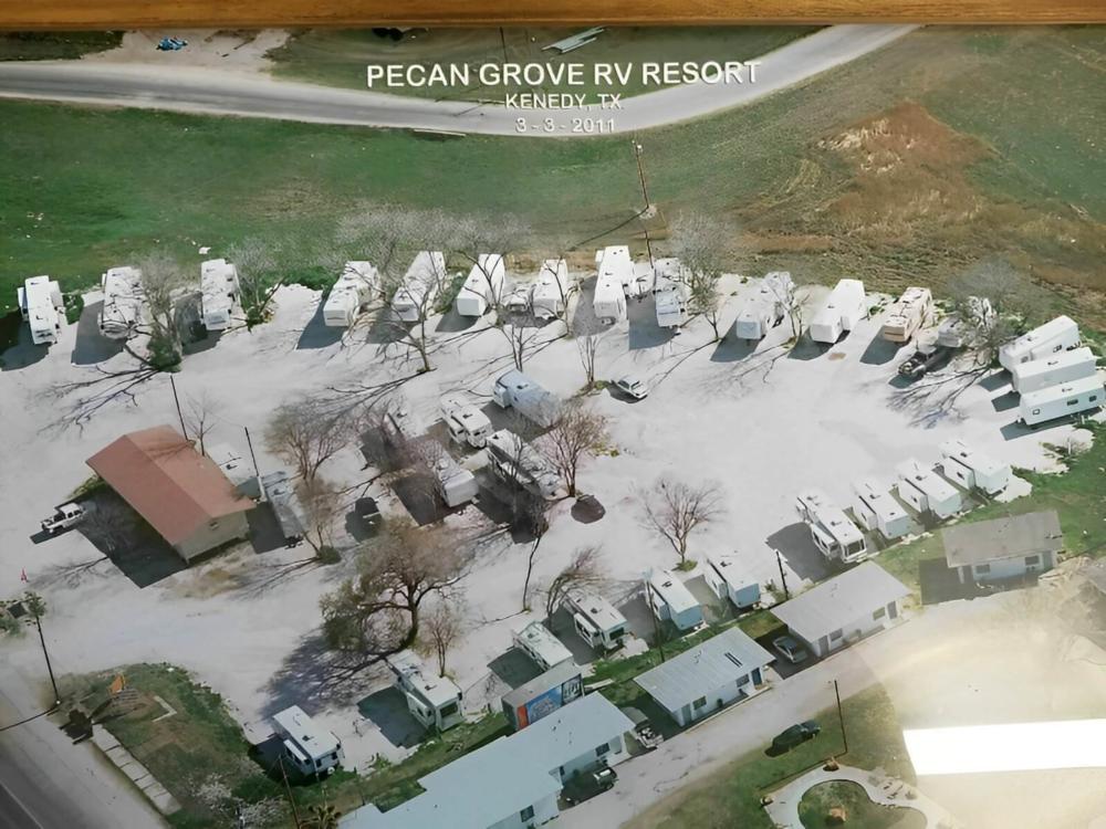 Overhead view of Pecan Grove RV Park - Kenedy