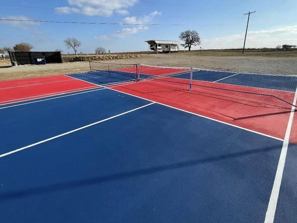 The pickle ball courts at FLYING HORSE RV PARK