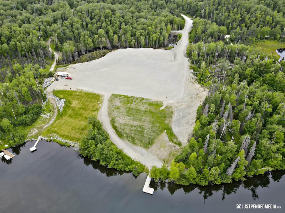 Aerial view of the grassy sites