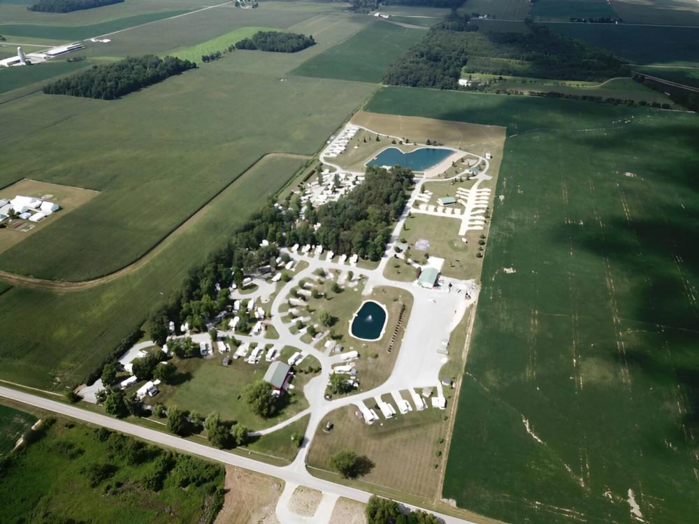 Aerial view of the campground