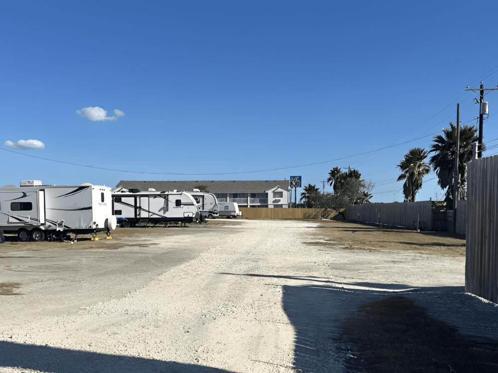 Parked trailers at site Portland RV Park