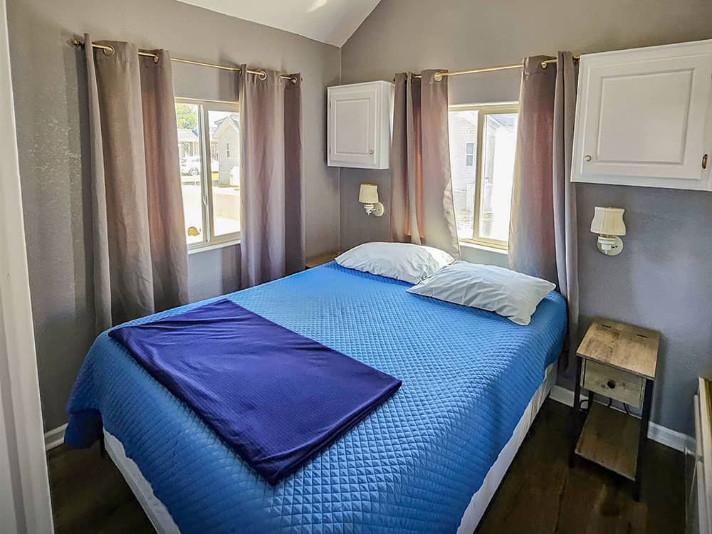 The bedroom in a rental