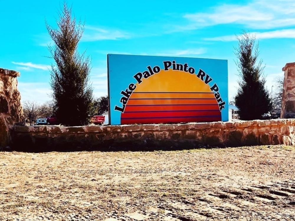 Park sign at Lake Palo Pinto RV Park