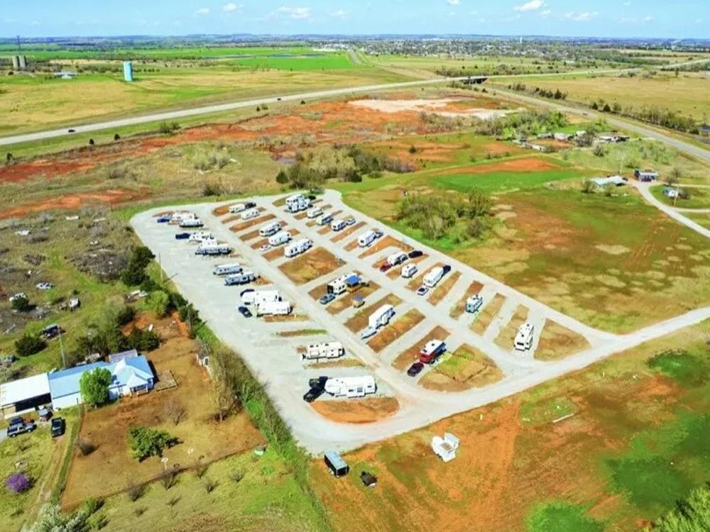 Another aerial view of the campground at BEXAR COVE RV PARK