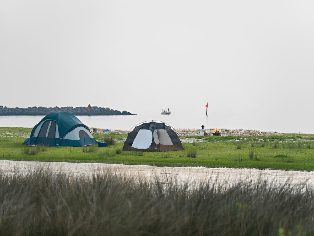 Tents at site Cedar Island Ranch