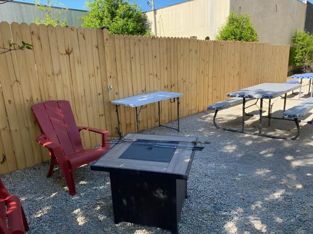 Fire pit with panic area at Walleye Rentals