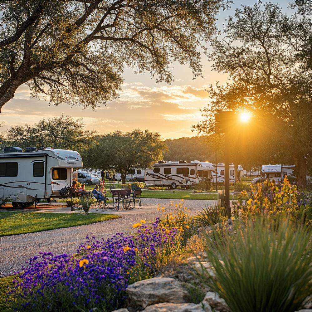 Parked RV's at site North by Northwest RV Park