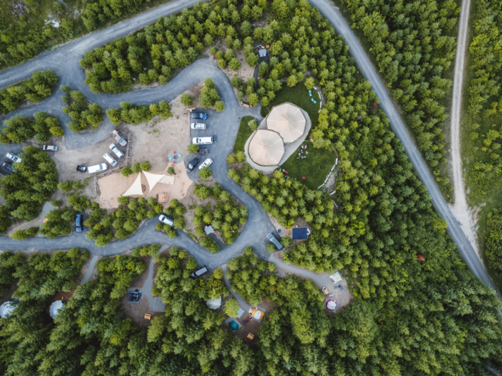 Aerial view of park at Columbia Gorge Getaways