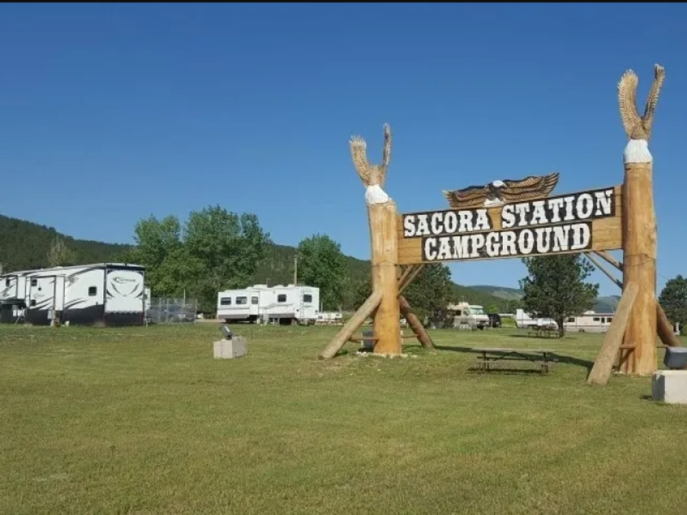 Park entrance sign at Black Hills Station