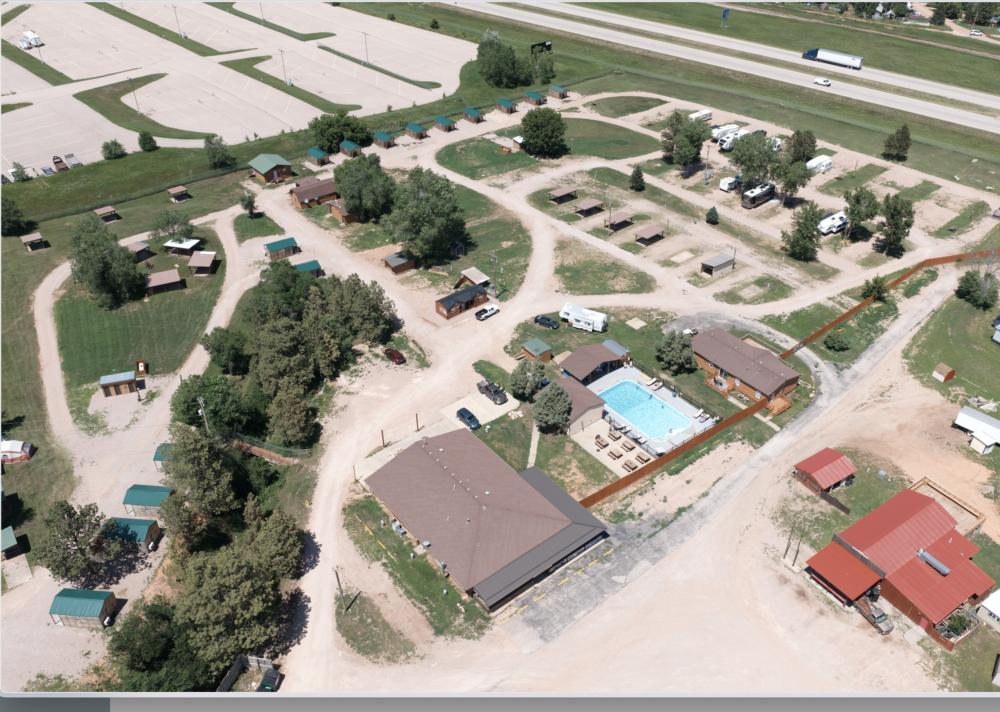 Overhead view at site Black Hills Station RV & Campground