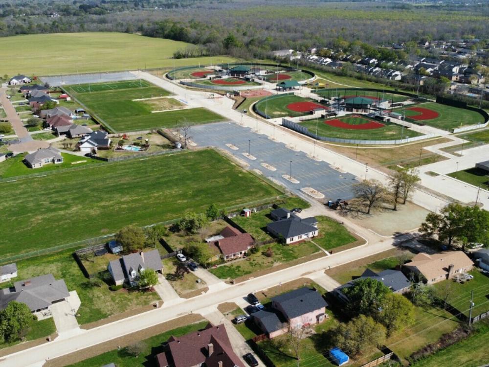 Ariel view of the fields at Ouachita Sportsplex