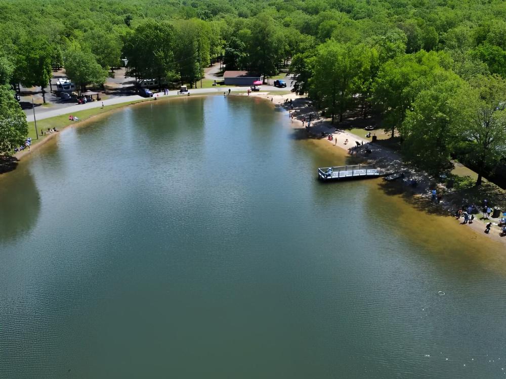 Overhead lake view at site Ohana Celebration Park