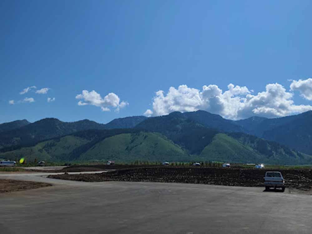 A view of the mountains and blue skies at GRAND BUFFALO RV RESORT