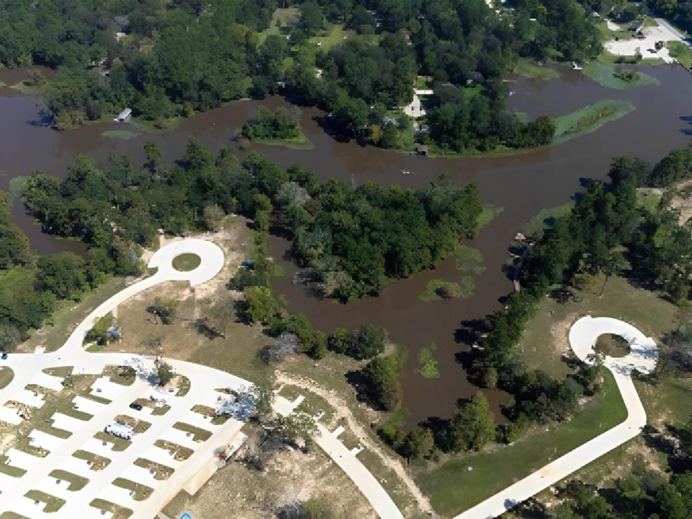 Overhead view at site The Retreat RV Resort & Camping