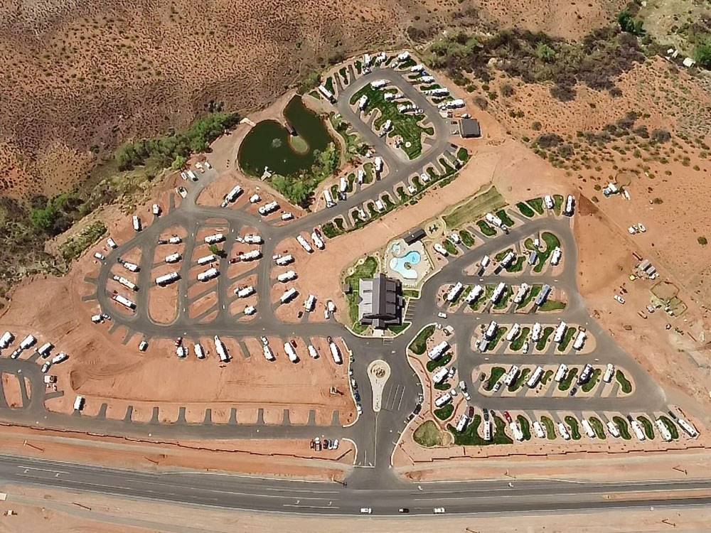 Aerial view of park and grounds
