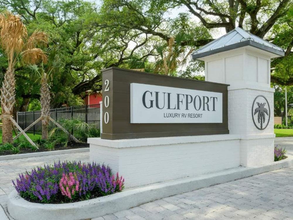 Resort entry at GULFPORT LUXURY RV RESORT