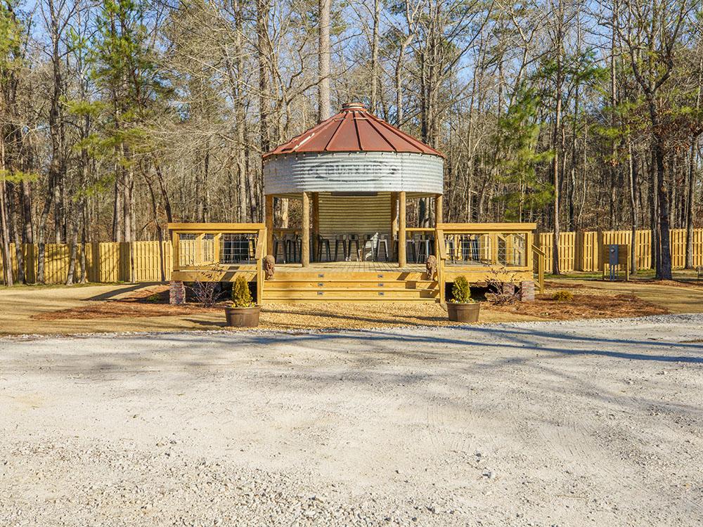 A pavilion with metal chairs at SANWAR RV PARK & RESORT