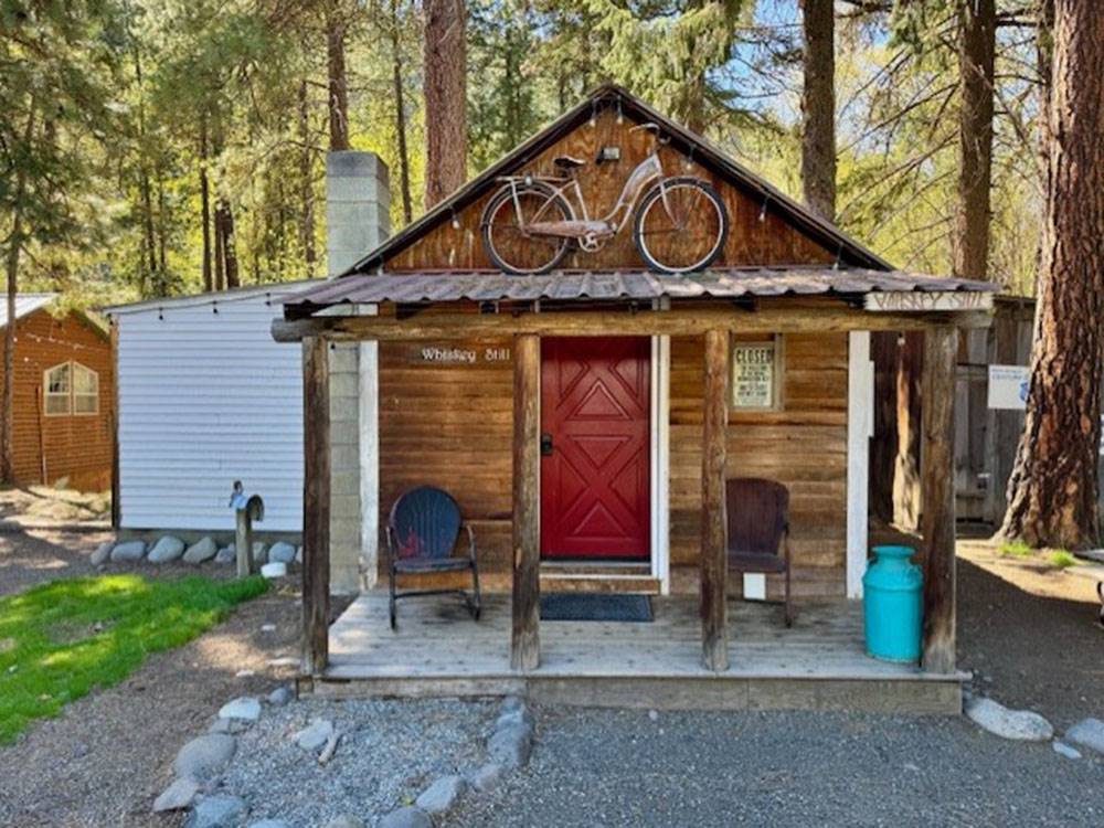 Front of one of the cabins for rent