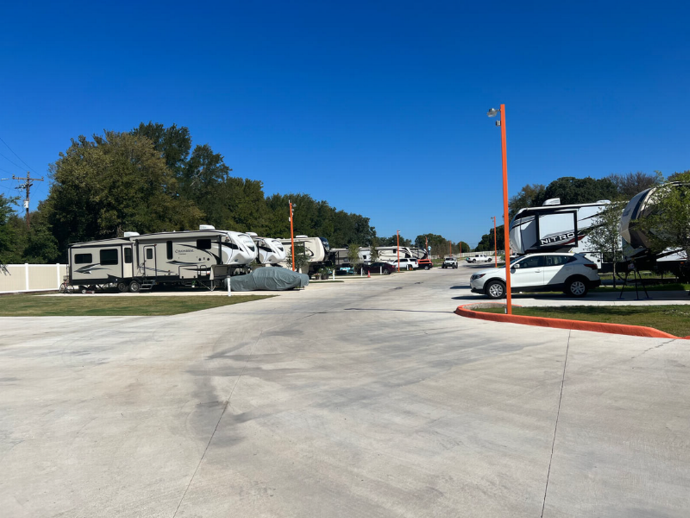 RVs in paved sites at Aledo Acres RV Park