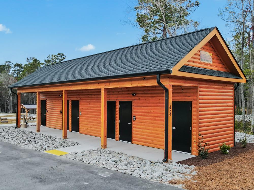 A view of the bathhouse at CROOKED OAKS RV PARK