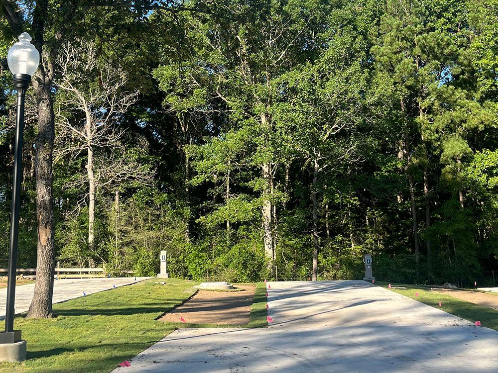 Close-up of RV site at WILLIS HILLSIDE RV RESORT