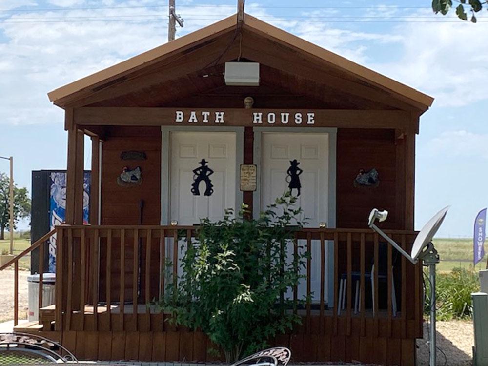 Exterior of the bath house at SILVER WIND RV PARK AND CABINS