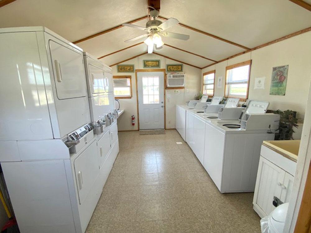 Interior of the laundry facility at SILVER WIND RV PARK AND CABINS