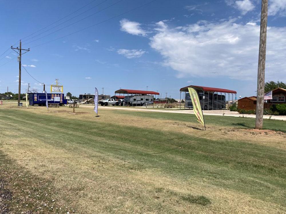 A distant view of the RV sites at SILVER WIND RV PARK AND CABINS